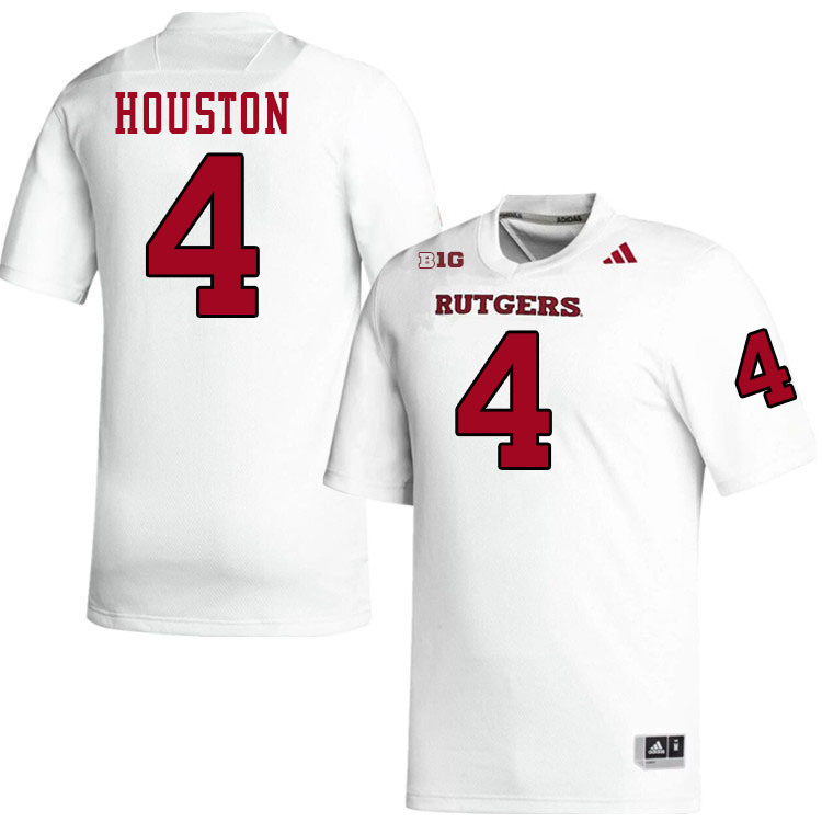 Rutgers Scarlet Knights #4 Jourdin Houston College Football Jerseys Stitched-White